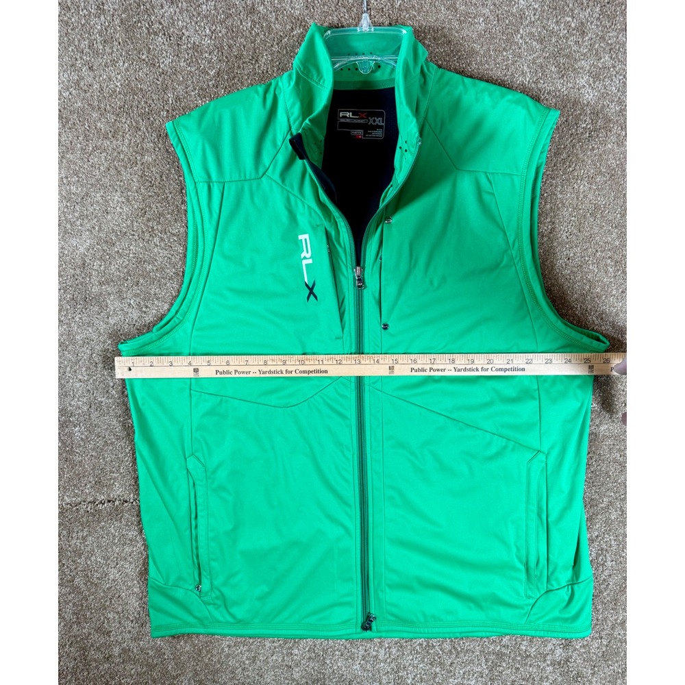 RLX Ralph Lauren Men's Golf Vest Green Full Zip Logo Pockets Size XXL‎ - Picture 7 of 11